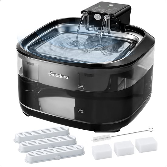 Woodoro Draadloze Drinkfontein RVS 4,5 L