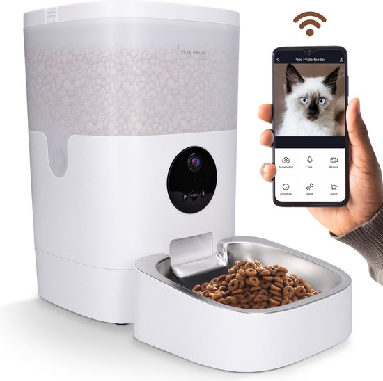 Pets Pride Automatische Voerbak 4L met Full HD camera en app